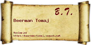 Beerman Tomaj névjegykártya